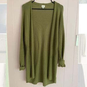 Light green, long cardigan 🌿